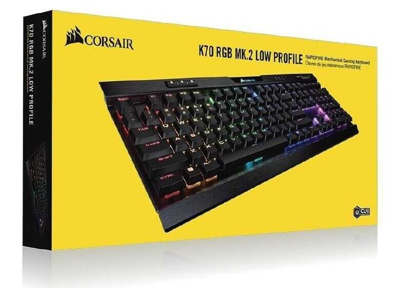 Низкопрофильная клавиатура corsair k70 rgb mk.2 low profile rapidfire