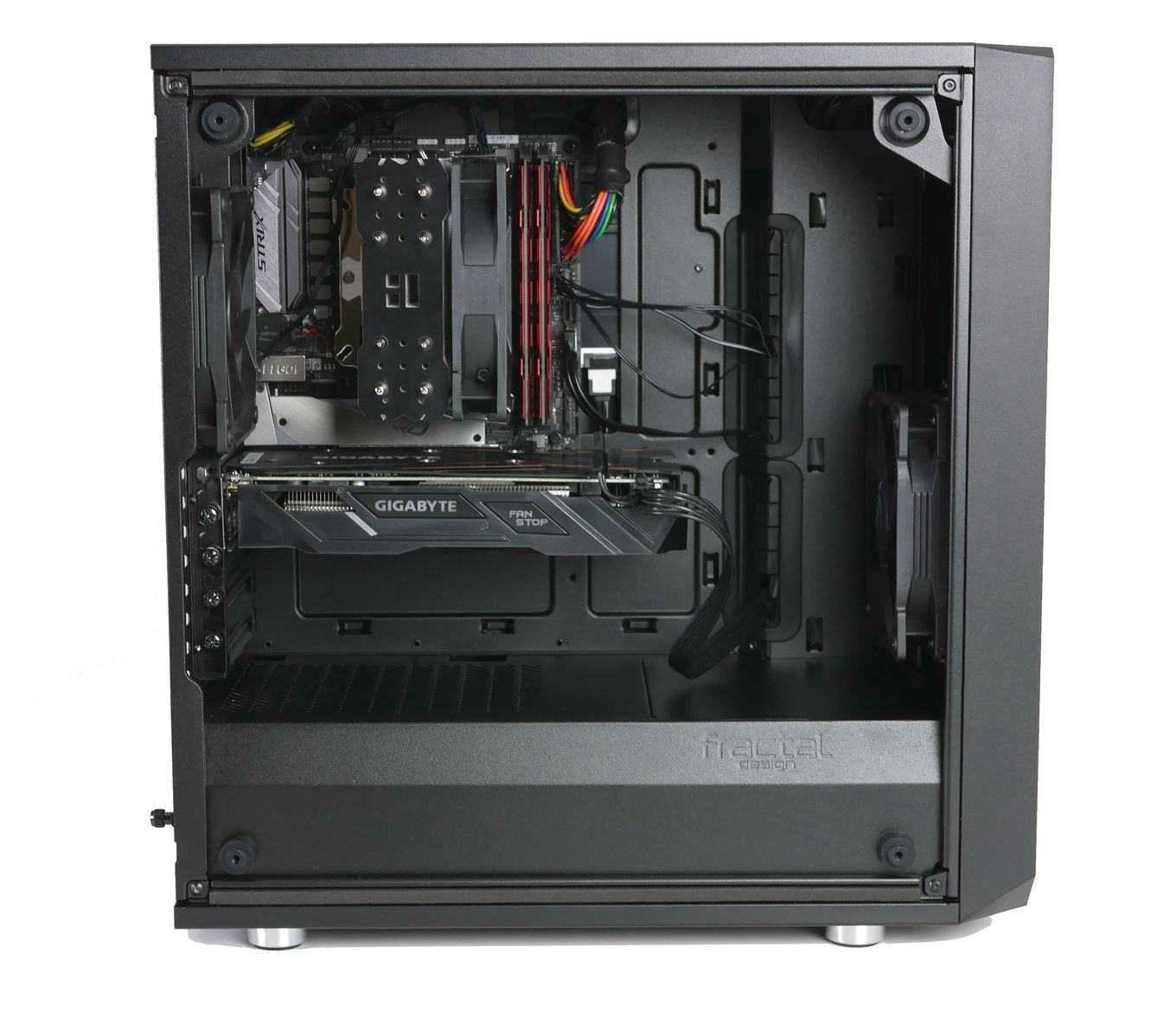 Fractal design meshify c mini black micro atx high-airflow compact tinted tempered glass window mid tower computer case